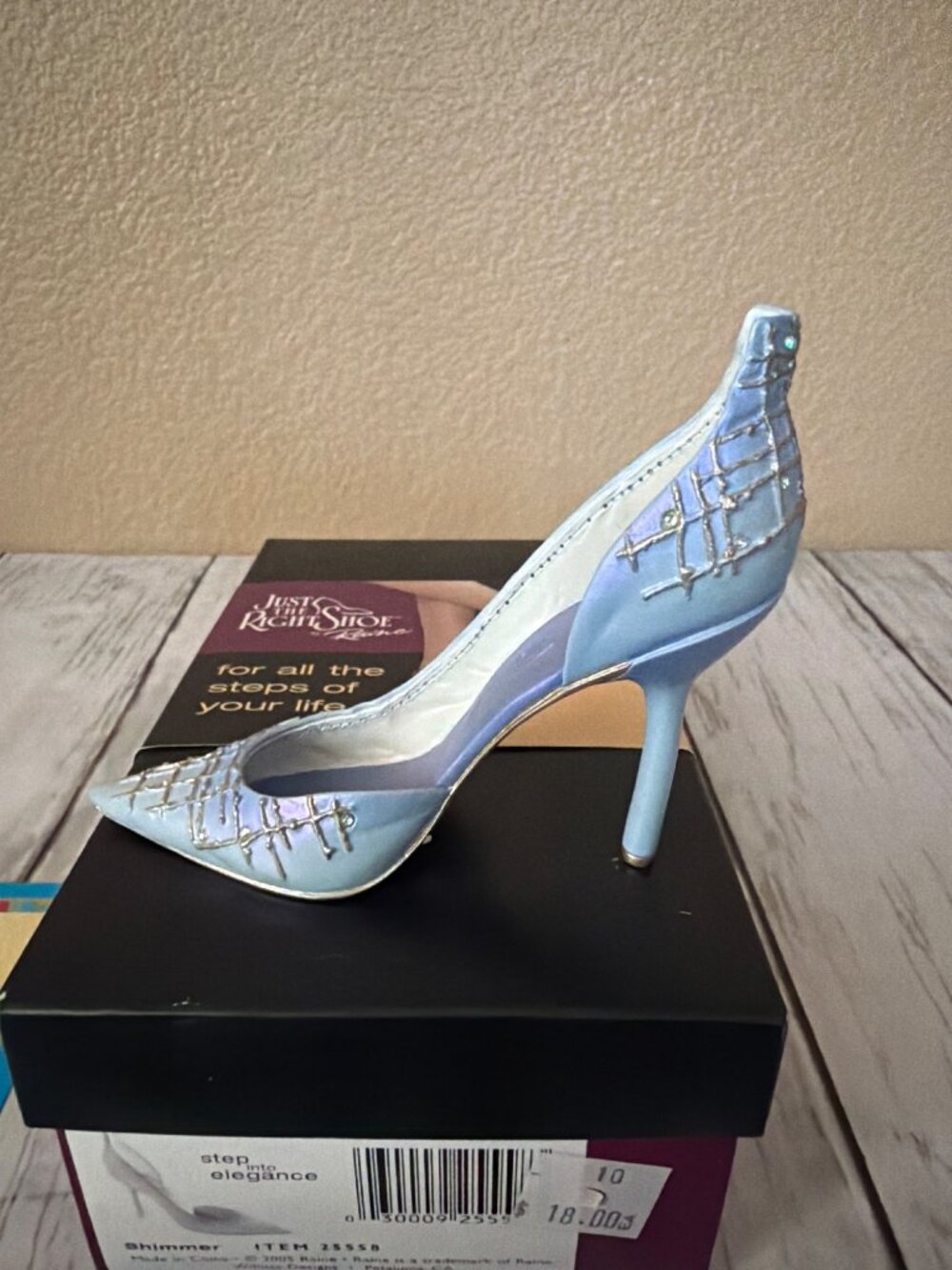 2005 Just the Right Shoe by Raine "Shimmer" Mini Shoe Figurine #25558 NEW w/Box - Picture 4 of 13